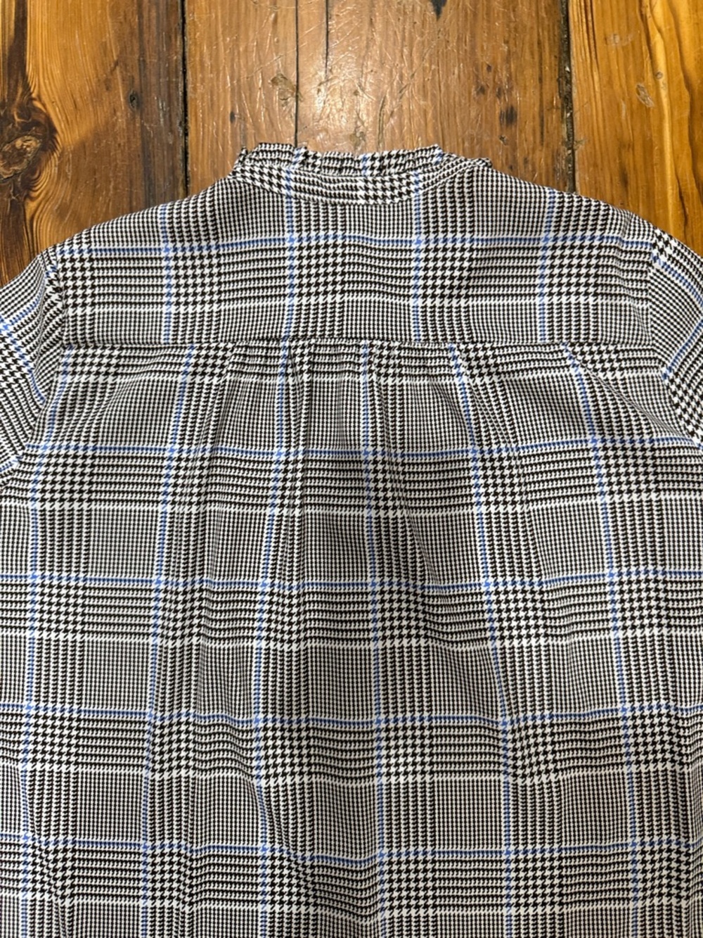 Ann Taylor Brown and White Plaid Button-Down Ruffle Shirt Size Large Petite - Picture 11 of 11